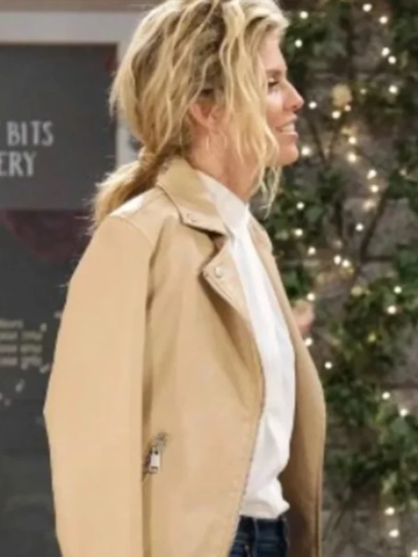 Catherina Greene Days Of Our Lives Beige Leather Jacket