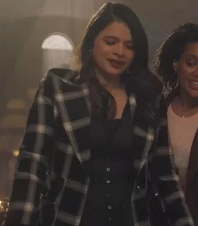 Charmed Mel Vera Black White Plaid Blazer