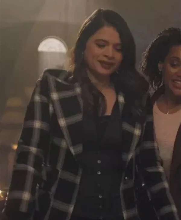 Charmed Mel Vera Black White Plaid Blazer