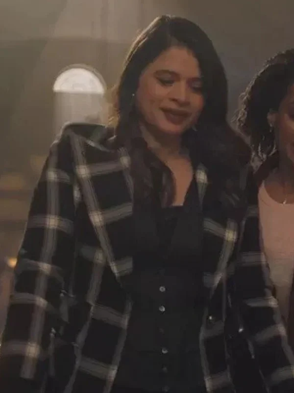 Charmed Mel Vera Black White Plaid Blazer