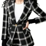 Charmed Mel Vera Black White Plaid Blazer
