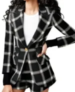 Charmed Mel Vera Black White Plaid Blazer