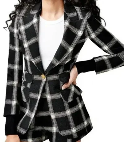Charmed Mel Vera Black White Plaid Blazer