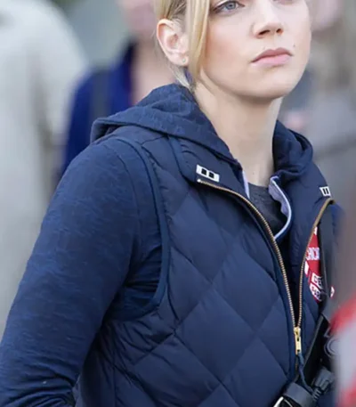 Chicago Fire Sylvie Brett Blue Quilted Vest