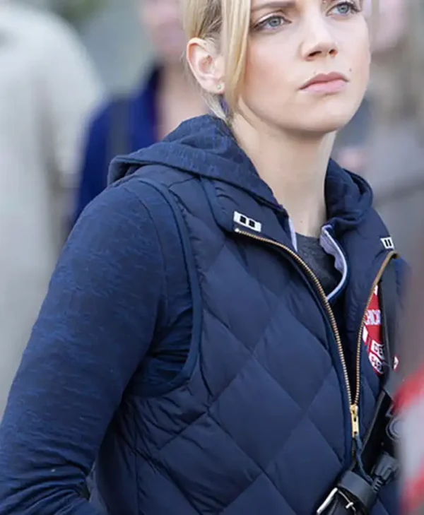 Chicago Fire Sylvie Brett Blue Quilted Vest