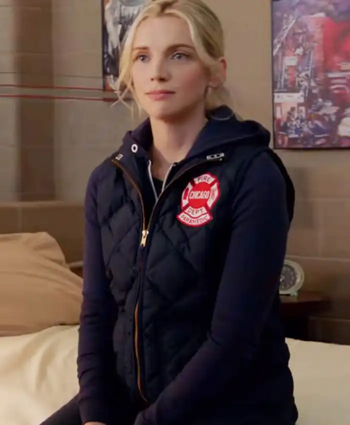 Chicago Fire Sylvie Brett Blue Quilted Vest Chicago Fire Sylvie Brett Blue Quilted Vest