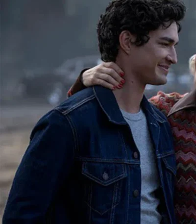 Chilling Adventures of Sabrina Nicholas Scratch Blue Denim Trucker Jacket