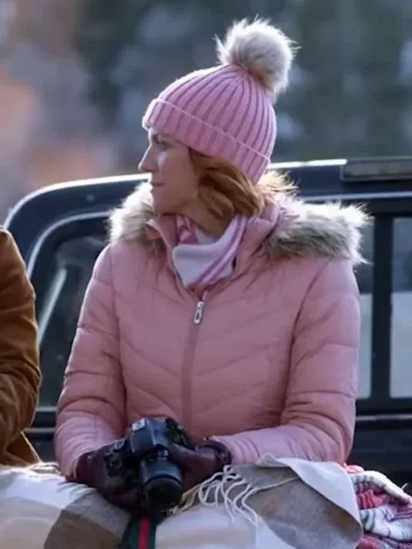 Christmas With The Campbells Brittany Snow Pink Puffer Jacket