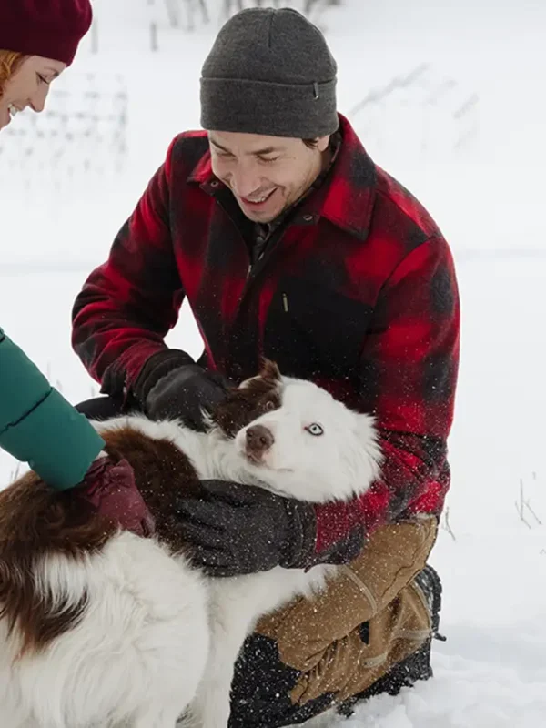 Christmas With The Campbells Justin Long Red Plaid Jacket