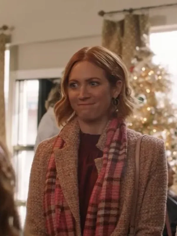 Christmas with the Campbells 2022 Brittany Snow Pink Trench Coat