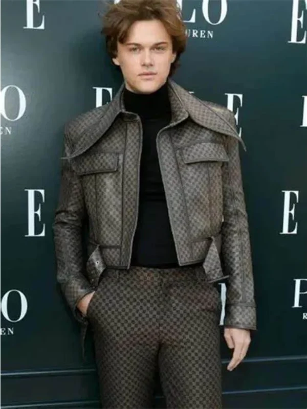 Christopher Briney ELLE Hollywood Rising 2023 Leather Jacket
