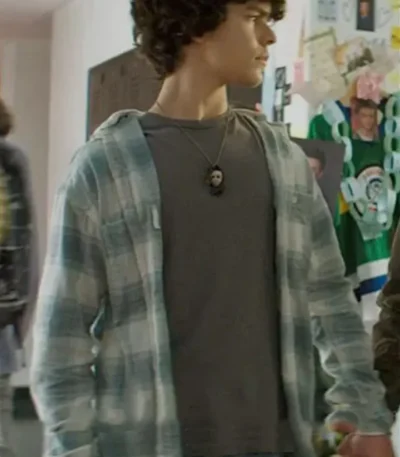 Chucky Jake Wheeler Blue Plaid Hooded Shirt
