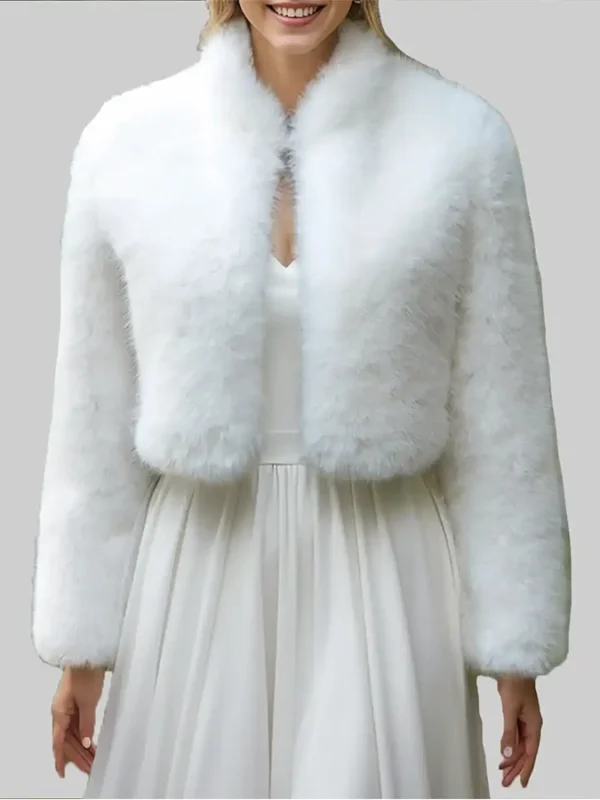Cindly Kimberly White Fur Jacket