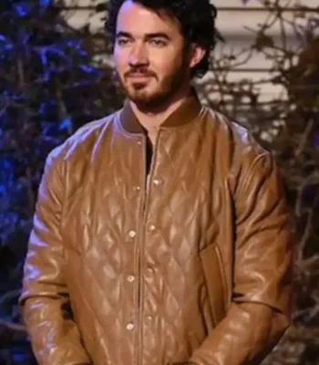 Claim To Fame Kevin Jonas Brown Quilted Leather Jacket
