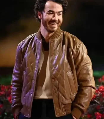 Claim To Fame Kevin Jonas Brown Quilted Leather Jacket