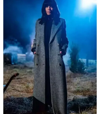 Claudia Winkleman The Celebrity Traitors Grey Coat