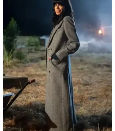 Claudia Winkleman The Celebrity Traitors Grey Coat