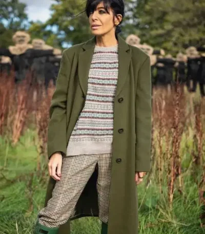 Claudia Winkleman The Traitors UK Green Coat