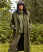 Claudia Winkleman The Traitors UK Green Coat