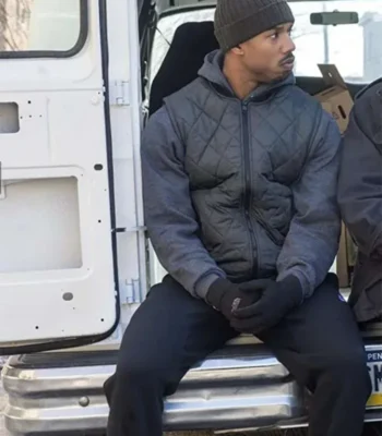 Creed Michael B Jordan Grey Quilted Vest