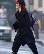 Cruella Emma Stone Black Cotton Coat