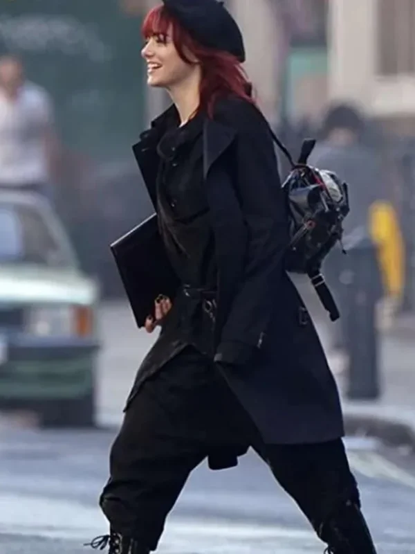 Cruella Emma Stone Black Cotton Coat