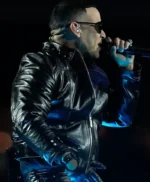 Halftime Show Daddy Yankee Black Leather Jacket