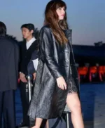 Dakota Johnson Gucci Cruise 2024 Leather Trench Coat
