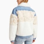 Dash and Lily Sofia Fur Blue Denim Jacket