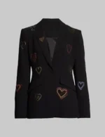 Days Of Our Lives Stephanie Johnson Black Sequin Heart Blazer