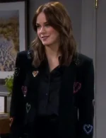 Days Of Our Lives Stephanie Johnson Black Sequin Heart Blazer