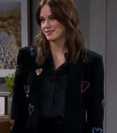 Days Of Our Lives Stephanie Johnson Black Sequin Heart Blazer