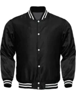 Deacon Black Letterman Varsity Bomber Jacket