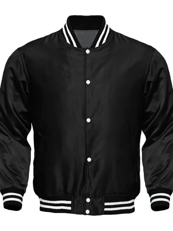 Deacon Black Letterman Varsity Bomber Jacket