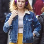 Lily James Baby Driver Debora Blue Denim Trucker Jacket