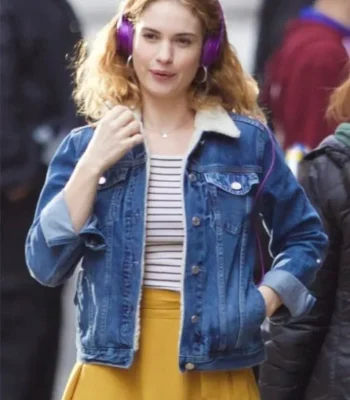 Lily James Baby Driver Debora Blue Denim Trucker Jacket