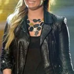 Demi Lovato American Idol Black Biker Leather Jacket