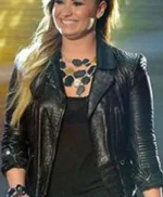 Demi Lovato American Idol Black Biker Leather Jacket
