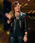 Demi Lovato American Idol Black Biker Leather Jacket