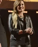 Demi Lovato American Idol Black Biker Leather Jacket
