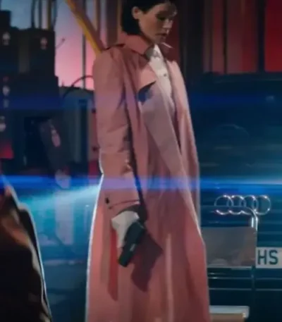 Dianne Harewood Culprits 2023 Pink Trench Coat