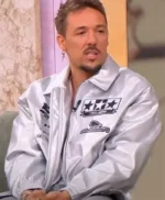 Dois às 10 2023 Miguel Cristovinho Metallic Silver Leather Jacket