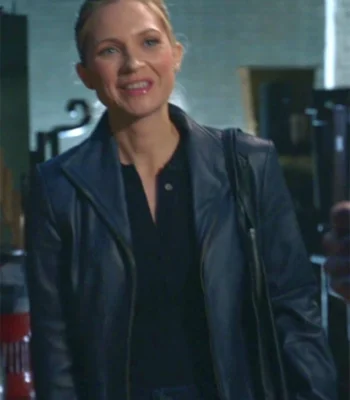 Eddie Janko Blue Bloods S14 Navy Leather Blazer