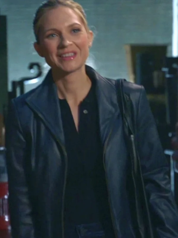 Eddie Janko Blue Bloods S14 Navy Leather Blazer