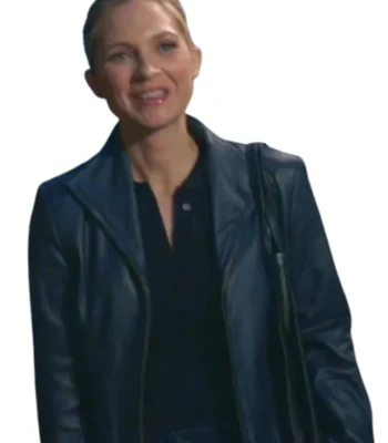 Eddie Janko Blue Bloods S14 Navy Leather Blazer
