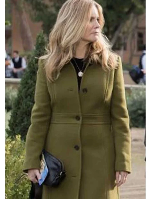 Elsa Gardner Atypical Jennifer Jason Leigh Green Trench Coat