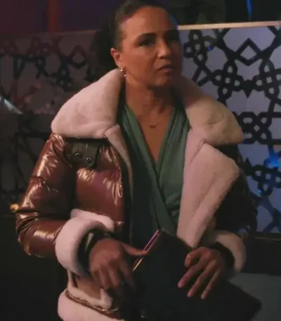 Elsbeth 2024 Carra Patterson Brown Fur Puffer Jacket