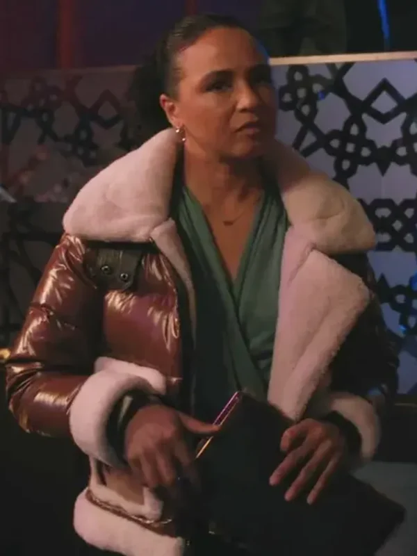 Elsbeth 2024 Carra Patterson Brown Fur Puffer Jacket