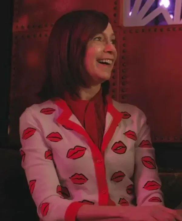 Elsbeth 2024 Carrie Preston Red Lip Print Jacket