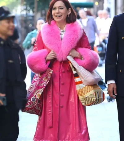 Elsbeth Carrie Preston Pink Shearling Coat